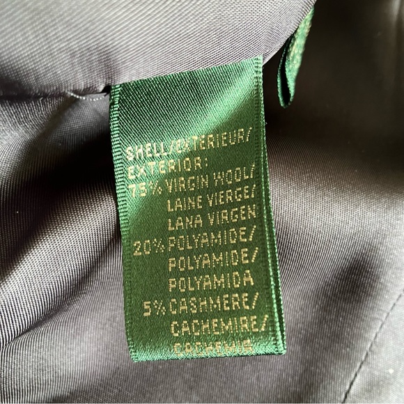 EUC VTG Ralph Lauren navy wool mix herringbone equestrian jacket - Picture 9 of 11